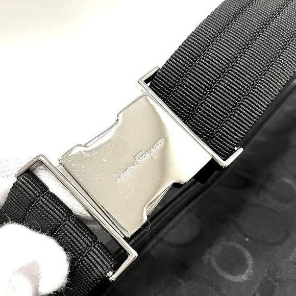 Pre Loved Salvatore Ferragamo Gancini Canvas Belt Bag - Picture 7 of 9